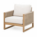 Fauteuil 75 x 80 x 80 cm en bois et corde beige - style naturel