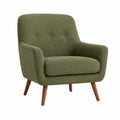Fauteuil 78 x 70 x 88 cm en tissu bouclette vert style rétro à accoudoirs