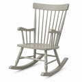 Fauteuil à bascule 65 x 85 x 110 cm en bois gris avec accoudoirs style traditionnel