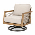 Fauteuil de jardin pivotant 78 x 82 x 88 cm en bois beige style contemporain